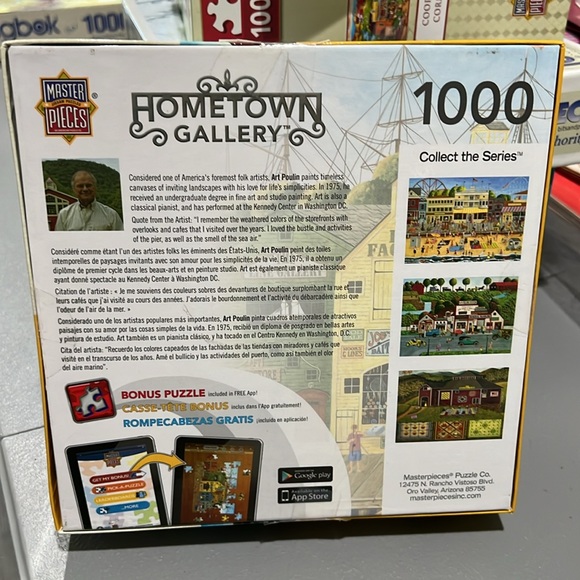 ⚫️2/$12⚫️ Master Pieces Hometown Gallery Crows Nest Harbor jigsaw puzzle 1000 pc - Picture 2 of 3